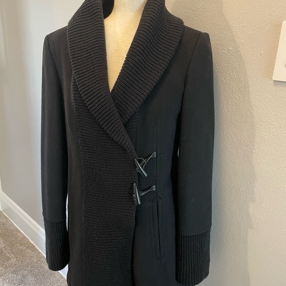 Vince Camuto Back Coat with Ribbed Collar
